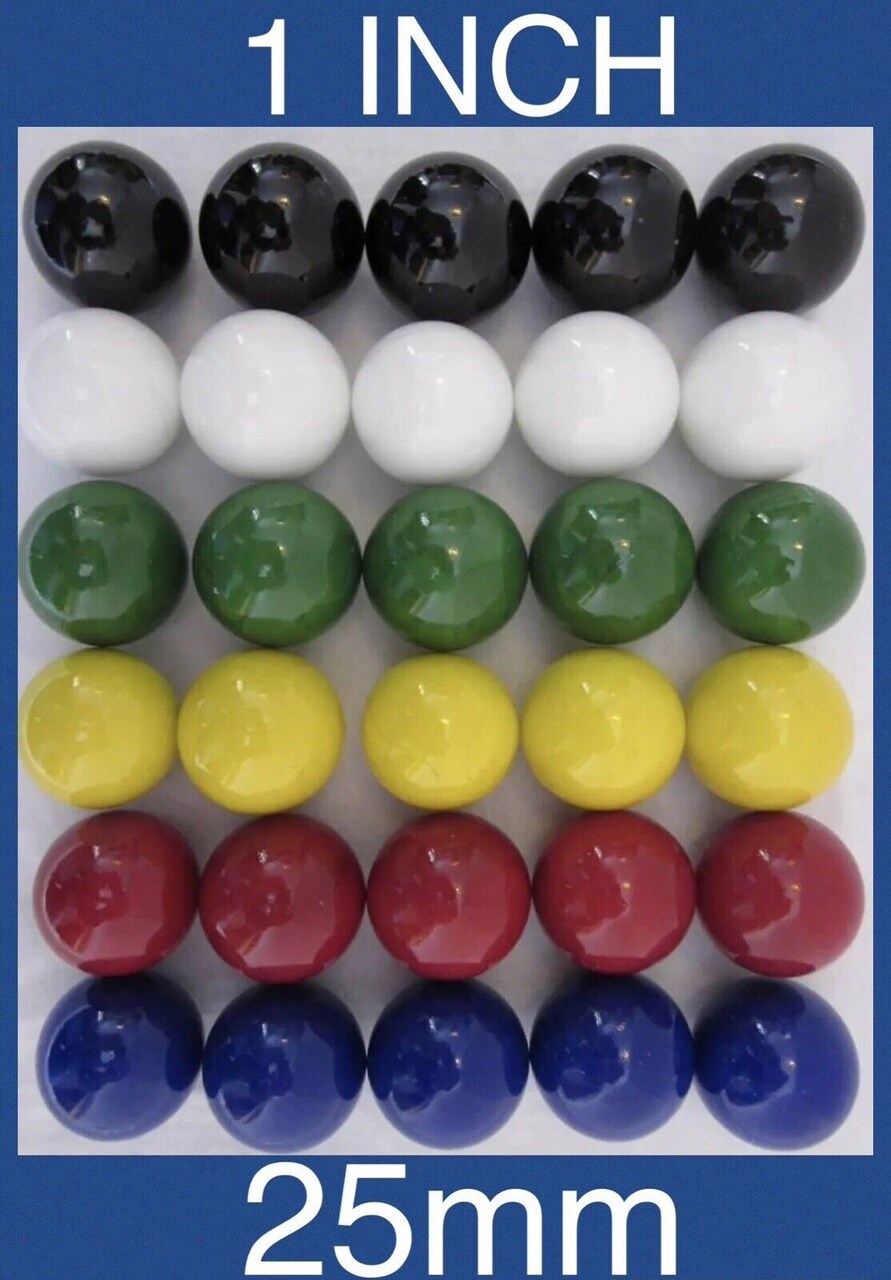 30 LARGE 1" (25mm) Replacement Marbles Aggravation Board game Solid Color GLASS